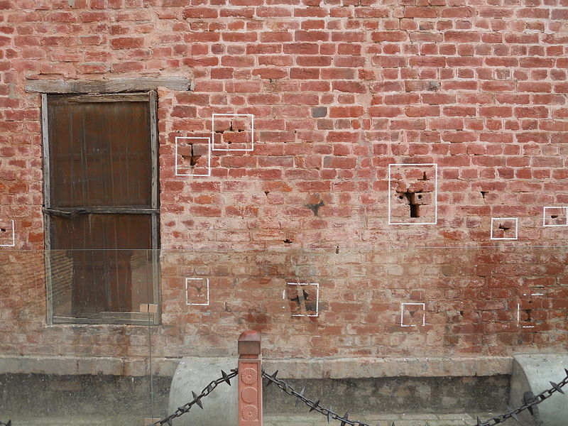 A Preserved Wall of Jallianwala Bagh