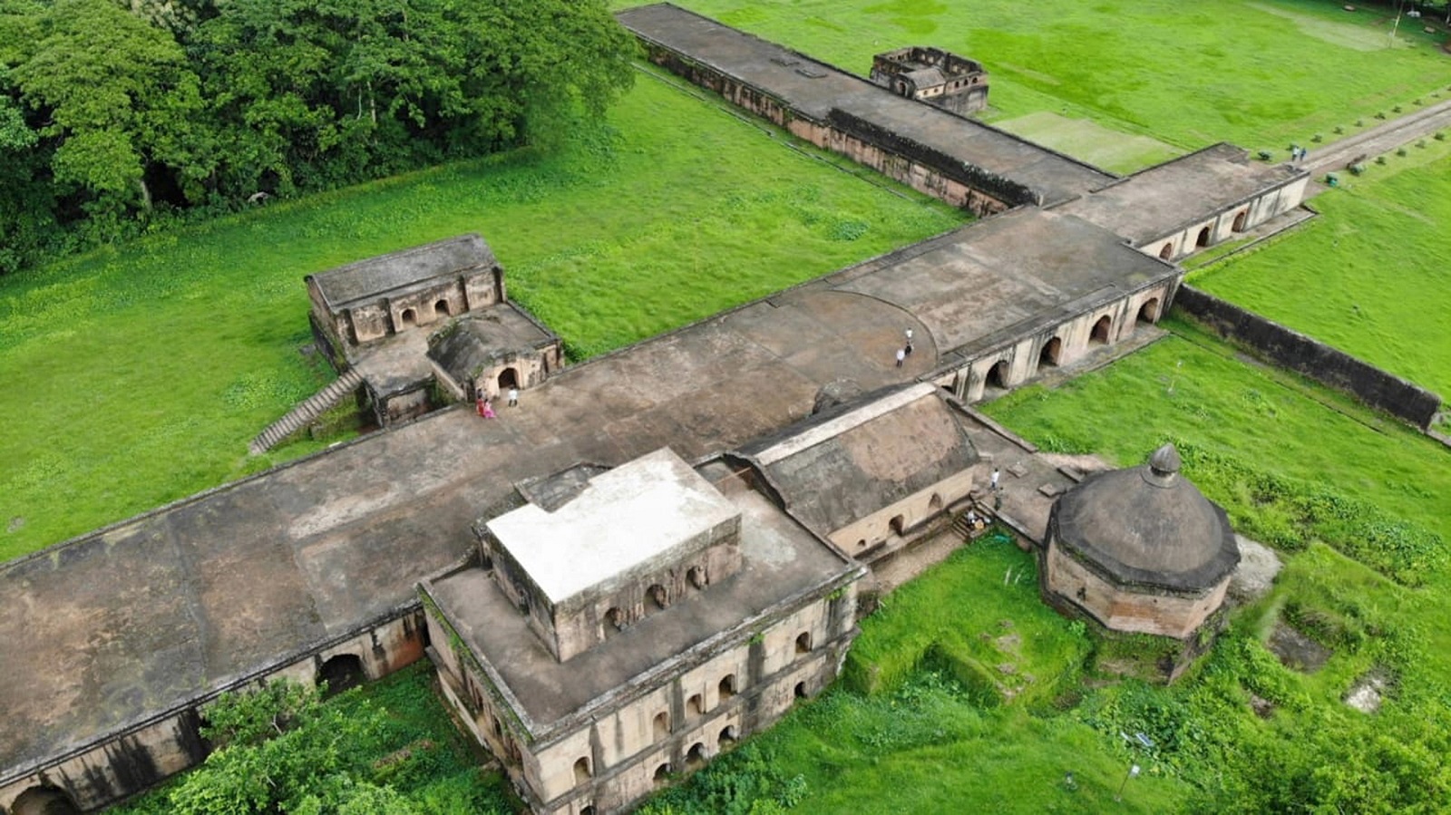 An aerial view of the Talatal Ghar. Image Source: Archaeological Survey of India